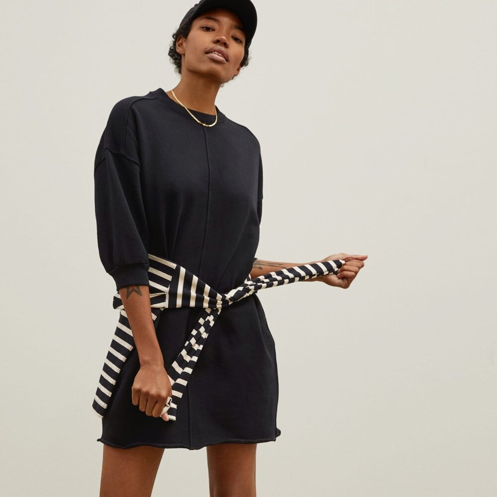 Everlane The Track Dress Black Base - Size M